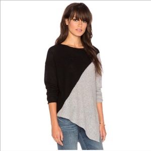 360 Cashmere diagonal angle sweater color block